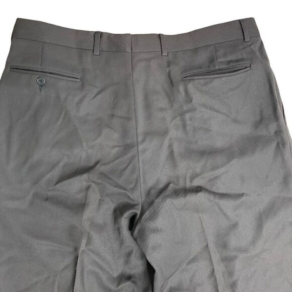 Vintage 80s Givenchy Pleated Front Pants 38 Brown Straight Leg Cuffed Pockets - Picture 4 of 5